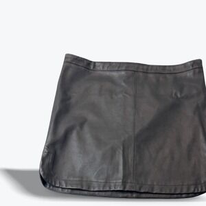 DAVID LERNER Faux Leather Mini Skirt Zipper Detail XS Grunge Punk